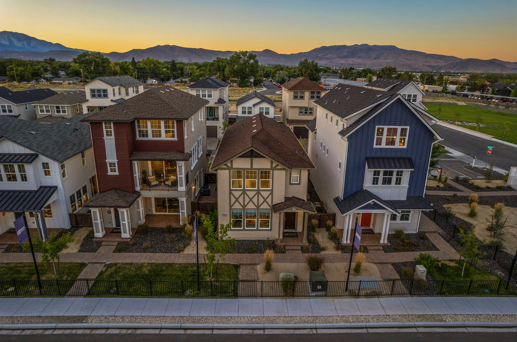 An aerial view of Little Lane homes located within Carson City, NV